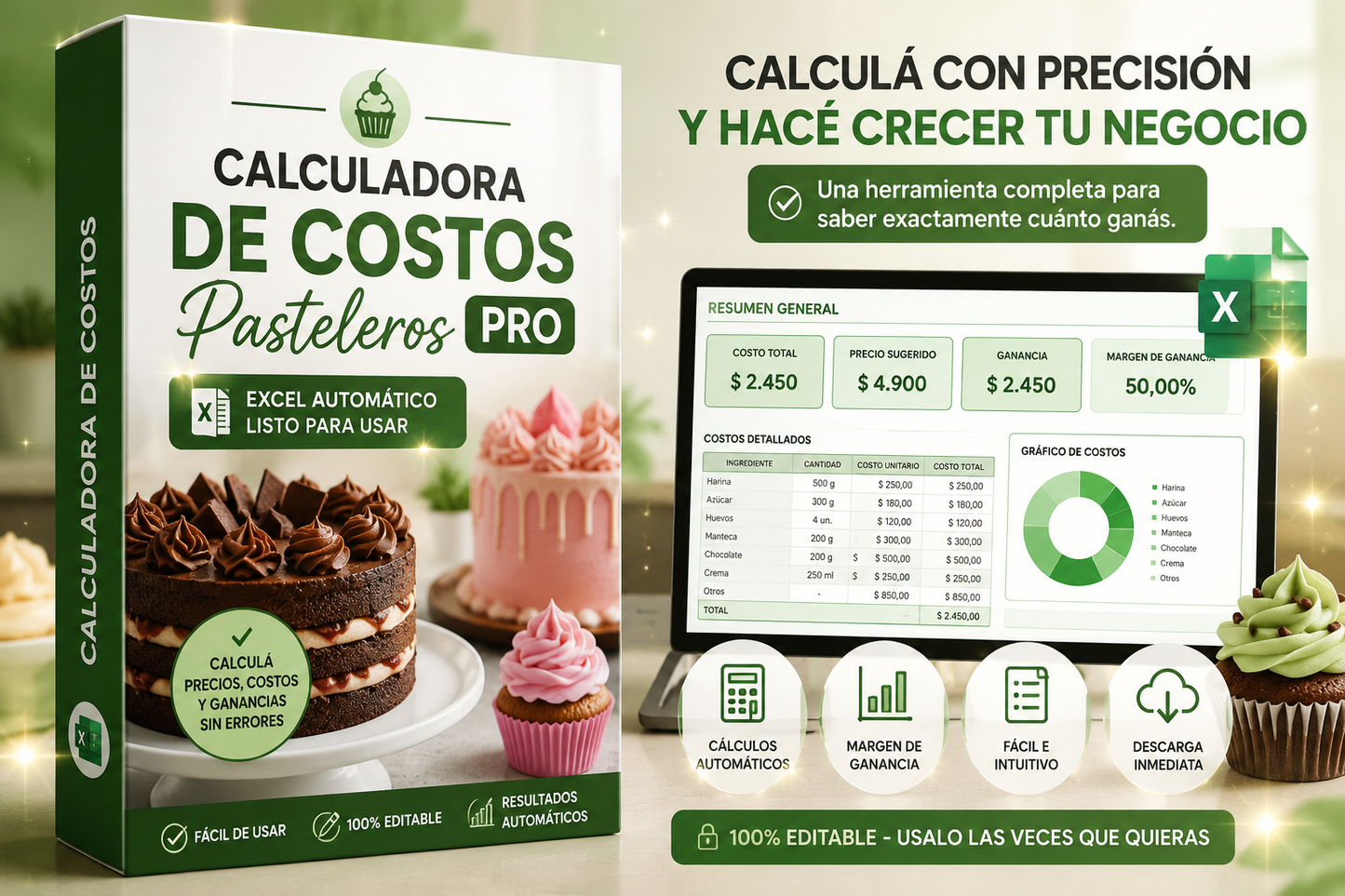 CALCULADORA DE COSTOS PASTELEROS PRO